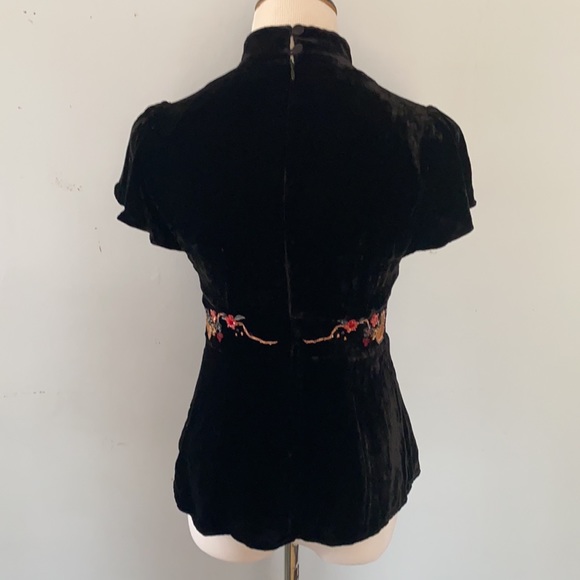 Nanette Lepore velvet embroidered top - Picture 3 of 7